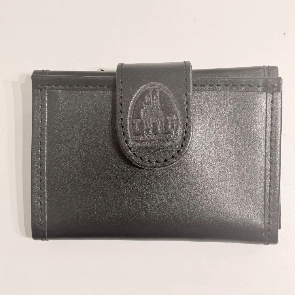 BILLETERA TRIPLE DAMA CUERO NEGRA (110)