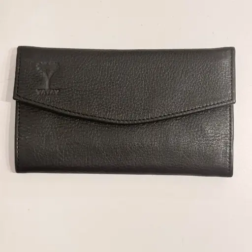 [BIL-010N] FICHERO DOBLE CUERO NEGRO (8125)